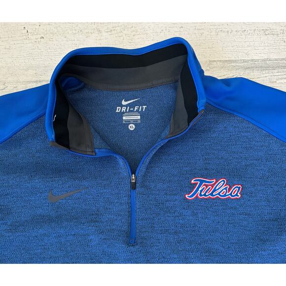 Nike Team Zip Sweatshirt Center Swoosh Tulsa OK Oklahoma Mens Size XL - Picture 2 of 2